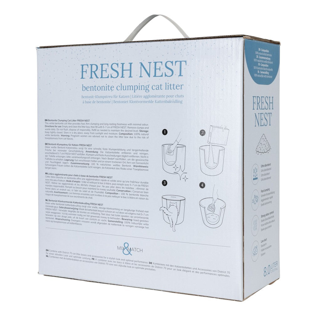 Geurloze klontvormende kattenbakvulling textuur - FRESH NEST District 70
