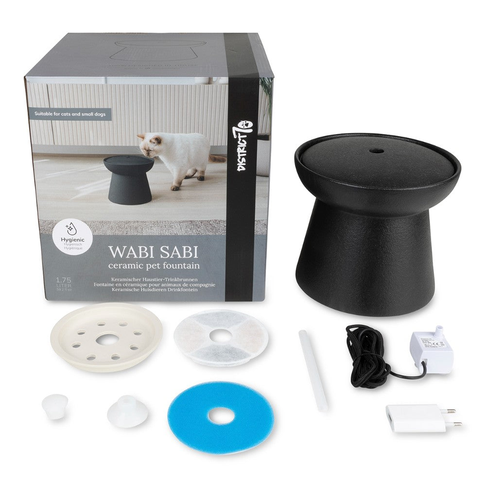 Drinkfontein voor kat in zwart productfoto - WABI SABI District 70