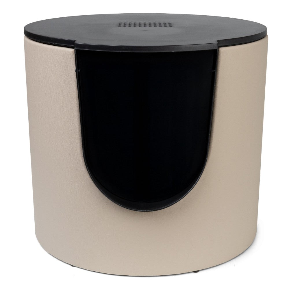 Design kattenbak met cover in faux leather beige - FUSE District 70
