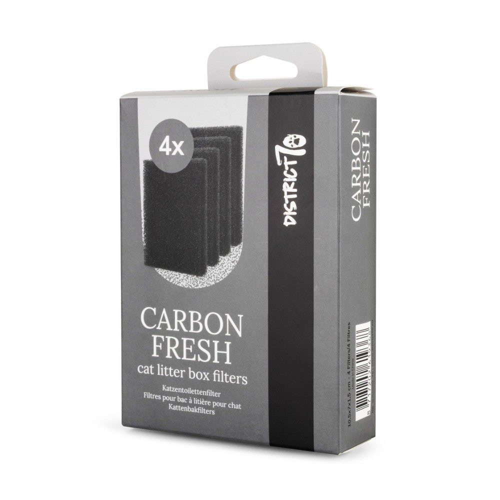 Verpakking kattenbakfilters set van 4 - CARBON FRESH District 70