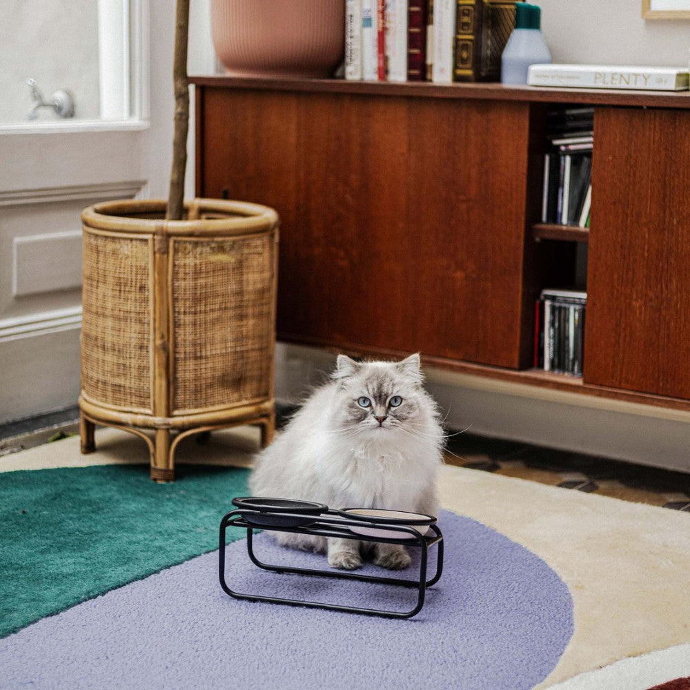 BUTLER voerbakstandaard voor katten in zwart detailfoto - District 70