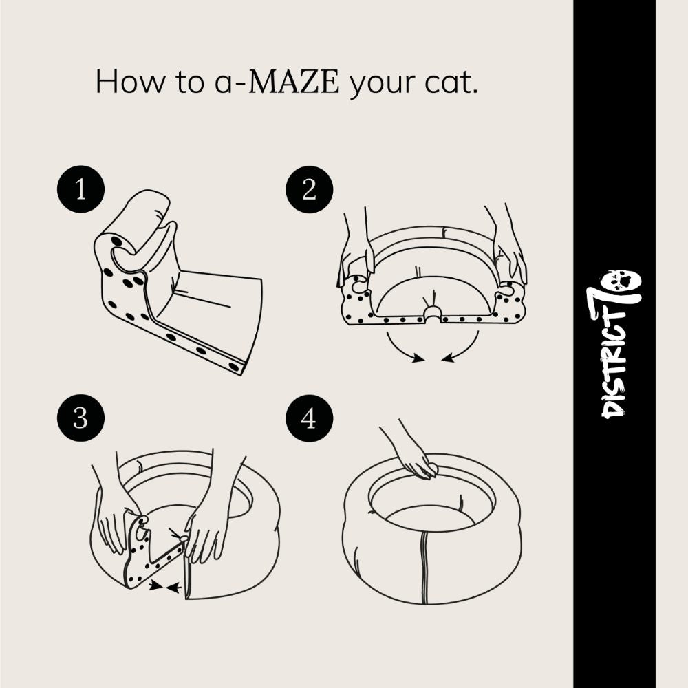 Kattenmand opvouw instructies infographic - MAZE District 70