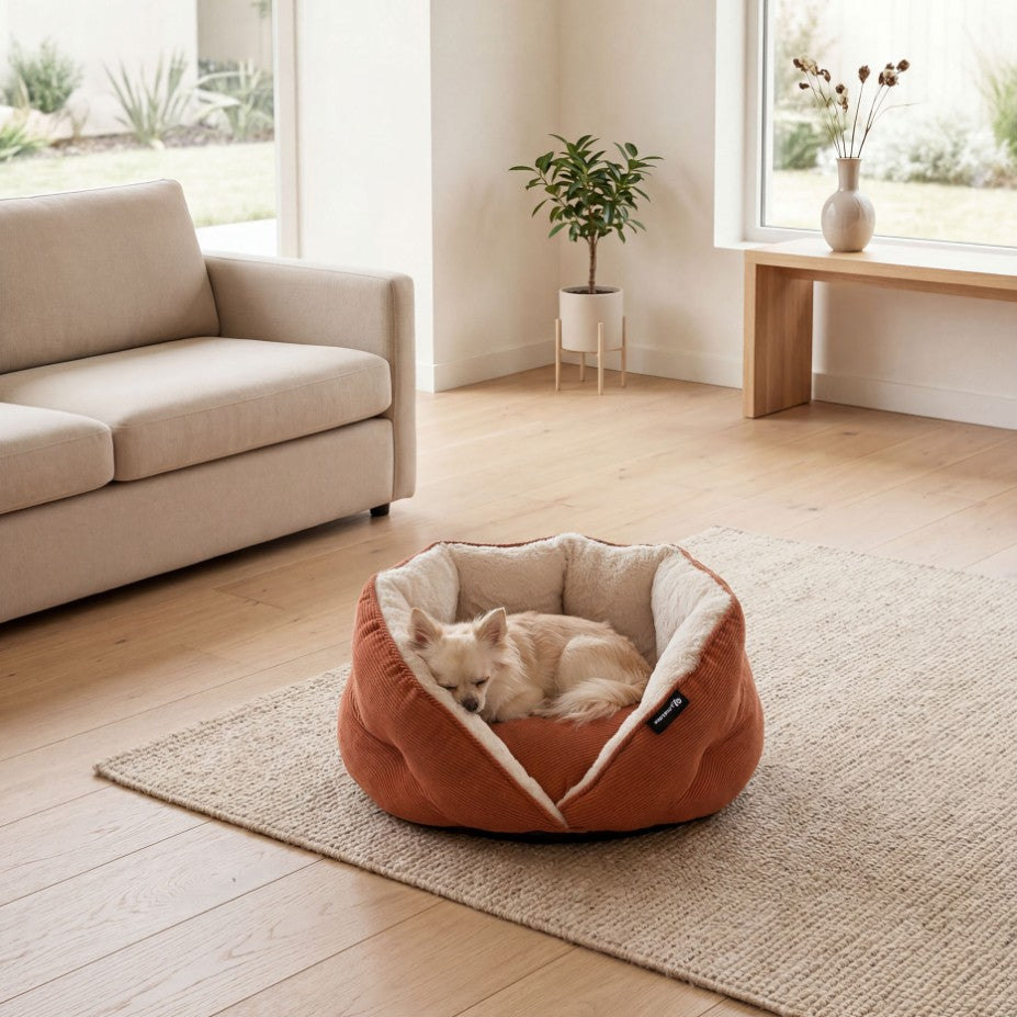 Ribstof hondenmand in modern interieur - TUCK District 70
