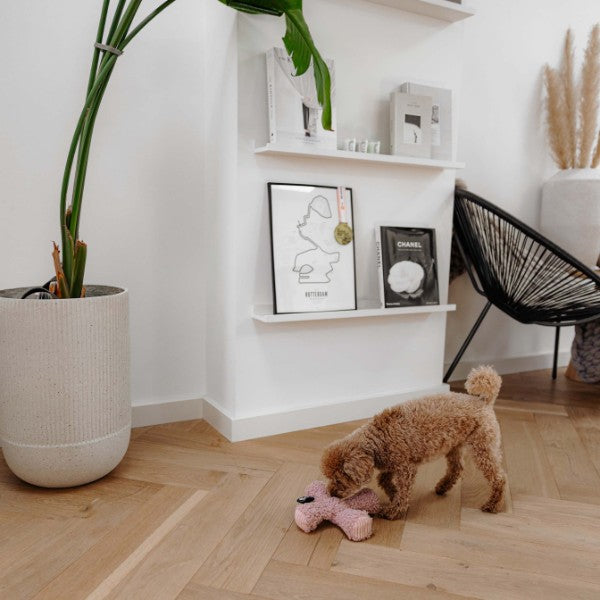 Roze knuffelspeelgoed met pieper voor pups - ZIGGY District 70