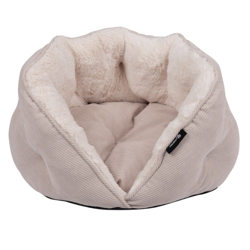 Zachte hondenmand van ribstof en pluche in nude - TUCK District 70